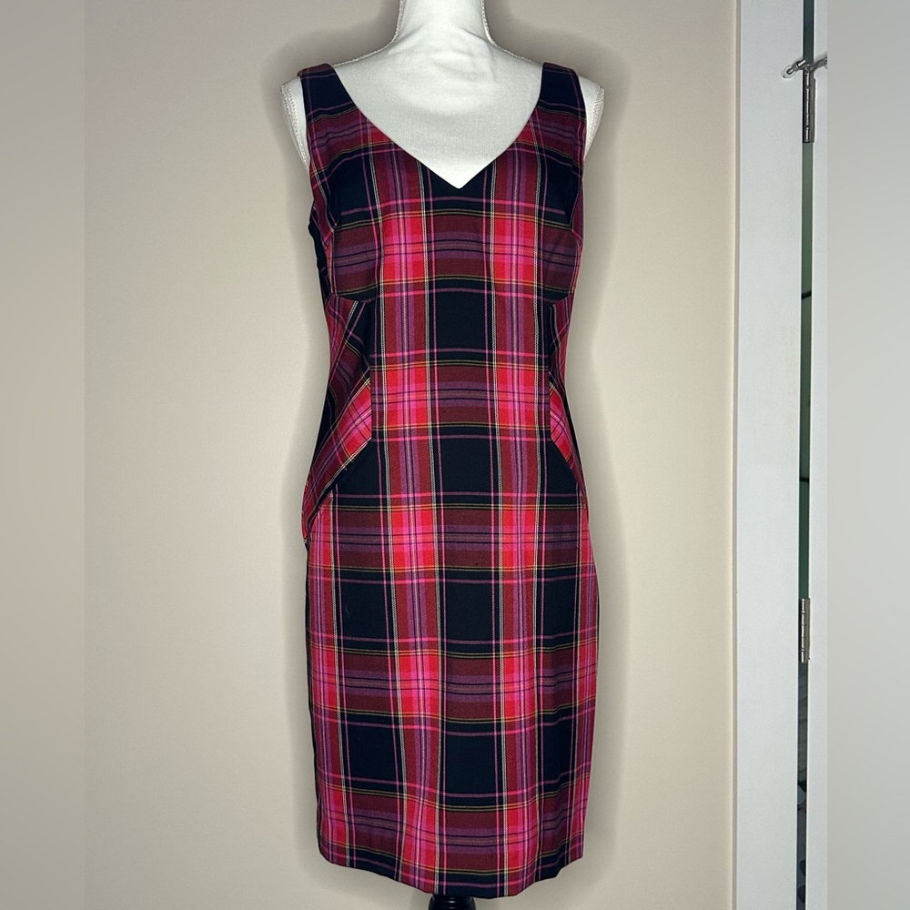Nwt Trina Turk plaid dress size 8